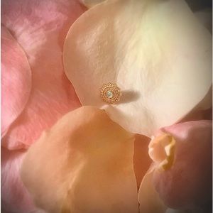 BVLA Afghan Threadless End Rose Gold White Opal